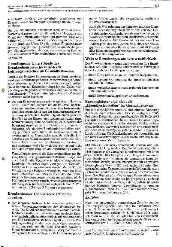 Vorschauseite 5: Strukturreform im Gesundheitswesen- Entstehungsgeschichte und bisherige Ergebnisse