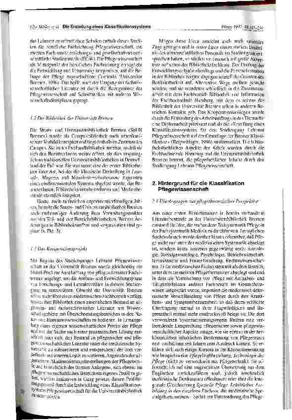 Vorschauseite 2: Die Erstellung eines Klassifikationssystems Pflegewissenschaft für die Bibliothek der Universität Bremen