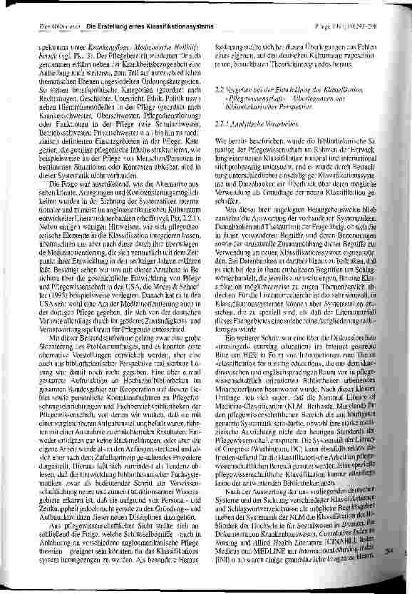 Vorschauseite 3: Die Erstellung eines Klassifikationssystems Pflegewissenschaft für die Bibliothek der Universität Bremen