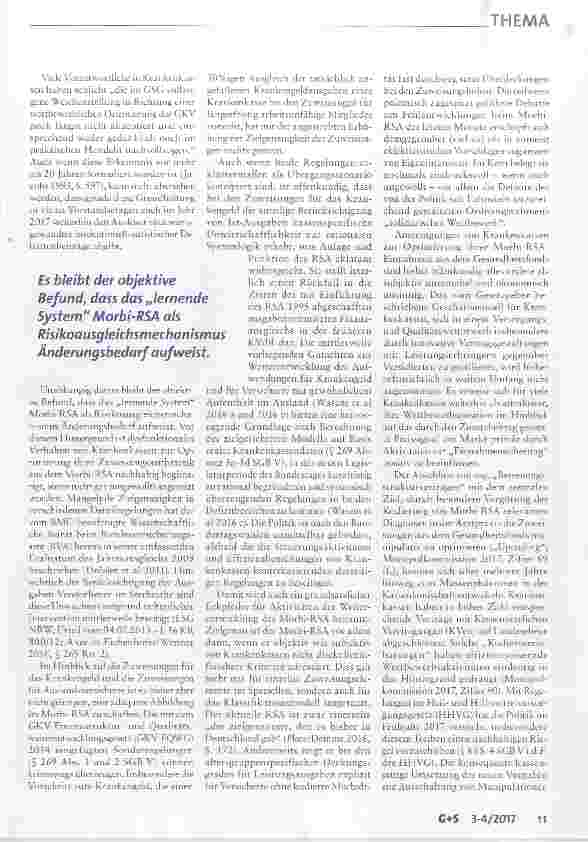 Vorschauseite 3: Perspektiven des Risikostrukturausgleichs für eine bessere Versorgung der Versicherten