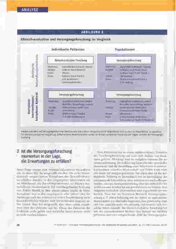 Vorschauseite 3: Versorgungsforschung die langfristige Perspektive gestalten
