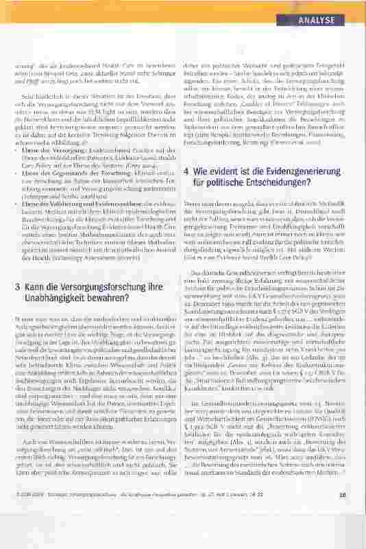 Vorschauseite 4: Versorgungsforschung die langfristige Perspektive gestalten