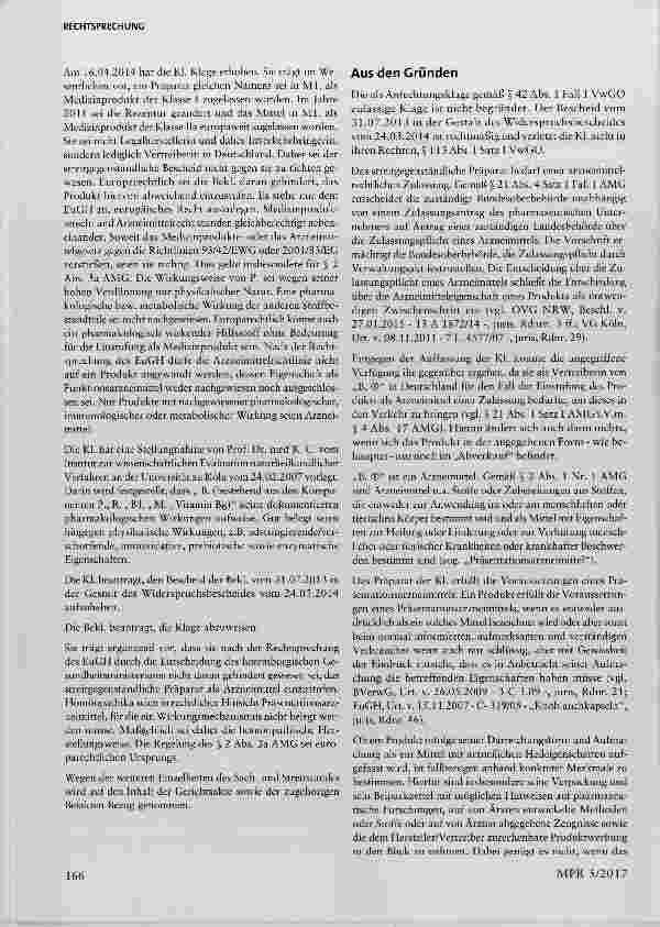 Vorschauseite 2: Einstufung eines Präparats als zulassungspflichtiges Arzneimittel