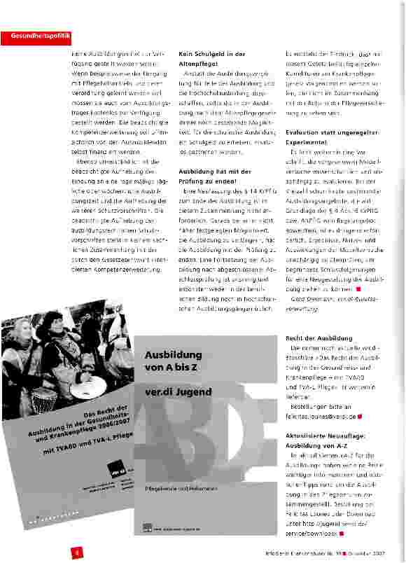 Vorschauseite 5: Pflege-Weiterentwicklungsgesetz im Kabinett beschlossen