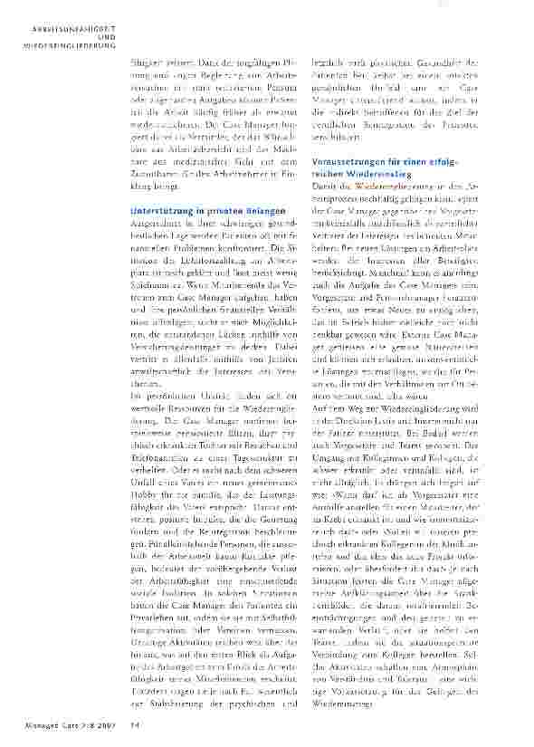 Vorschauseite 2: Case Management durch den Arbeitgeber