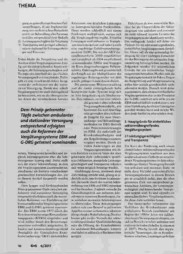 Vorschauseite 2: Ein einheitliches Vergütungssystem für ambulante und stationäre ärztliche Leistungen Notwendigkeit und Entwicklung