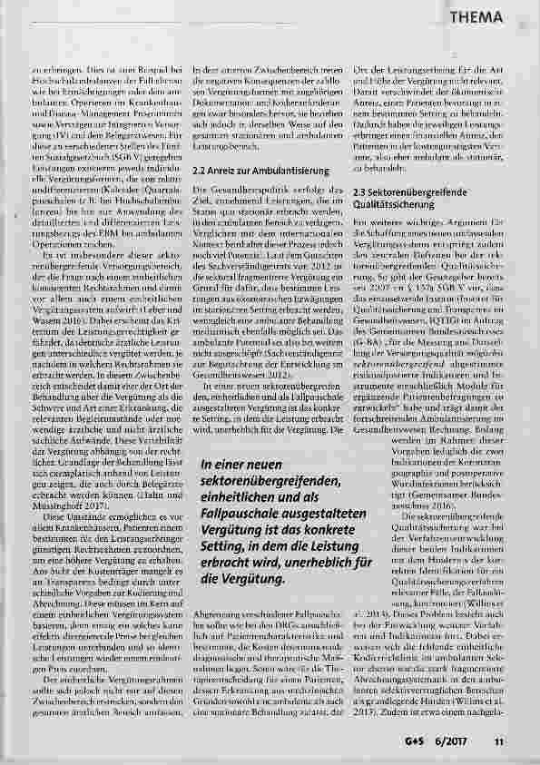 Vorschauseite 3: Ein einheitliches Vergütungssystem für ambulante und stationäre ärztliche Leistungen Notwendigkeit und Entwicklung
