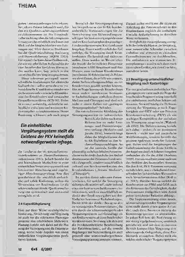 Vorschauseite 4: Ein einheitliches Vergütungssystem für ambulante und stationäre ärztliche Leistungen Notwendigkeit und Entwicklung