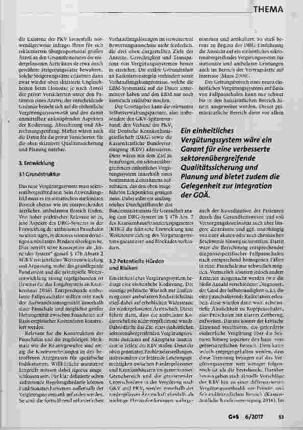 Vorschauseite 5: Ein einheitliches Vergütungssystem für ambulante und stationäre ärztliche Leistungen Notwendigkeit und Entwicklung