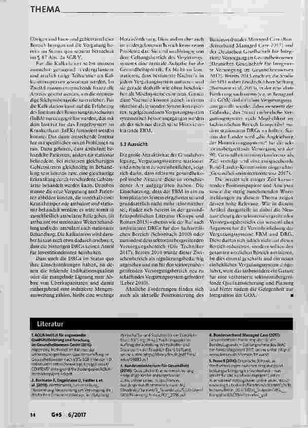 Vorschauseite 6: Ein einheitliches Vergütungssystem für ambulante und stationäre ärztliche Leistungen Notwendigkeit und Entwicklung