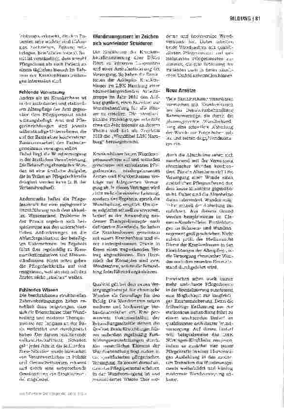 Vorschauseite 2: Wundmanagement zwischen Anspruch und Realität
