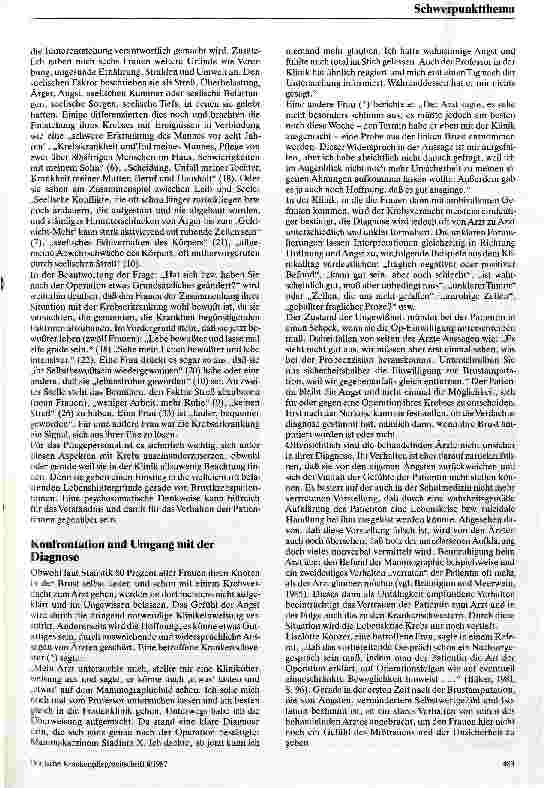Vorschauseite 2: Probleme des pflegerischen Umgangs mit Brustkrebspatientinnen
