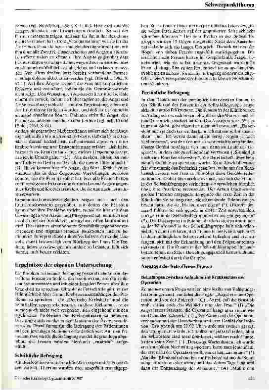Vorschauseite 4: Probleme des pflegerischen Umgangs mit Brustkrebspatientinnen