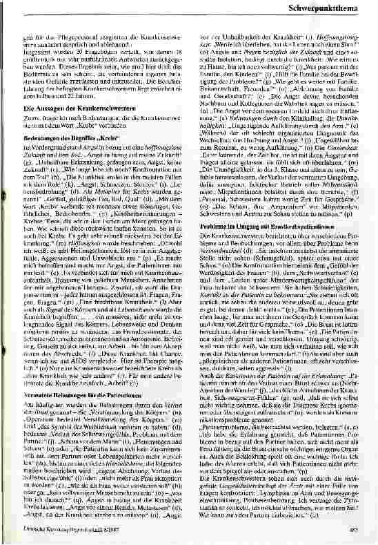 Vorschauseite 6: Probleme des pflegerischen Umgangs mit Brustkrebspatientinnen