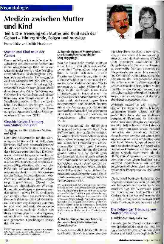 Vorschauseite 1: Medizin zwischen Mutter und Kind Teil I