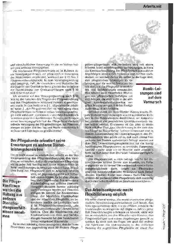 Vorschauseite 2: Das Unmögliche möglich machen Arbeitszeitmodelle und Arbeitsverträge in ambulanten Pflegediensten