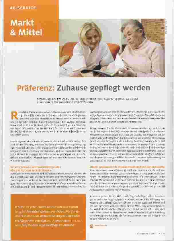 Vorschauseite 1: Präferenz: Zuhause gepflegt werden