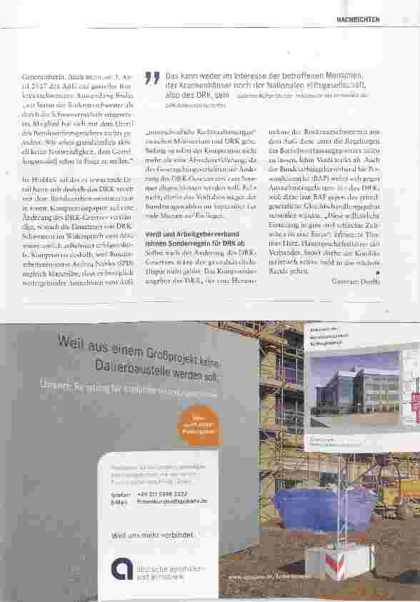 Vorschauseite 2: Kliniken bangen um DRK-Schwestern