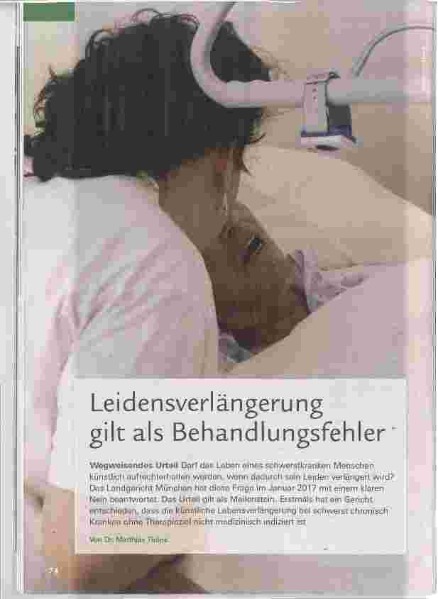 Vorschauseite 1: Leidensverlängerung gilt als Behandlungsfehler
