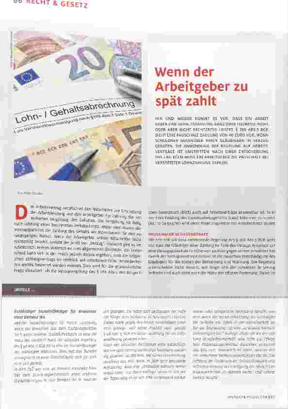 Vorschauseite 1: Wenn der Arbeitgeber zu spät zahlt