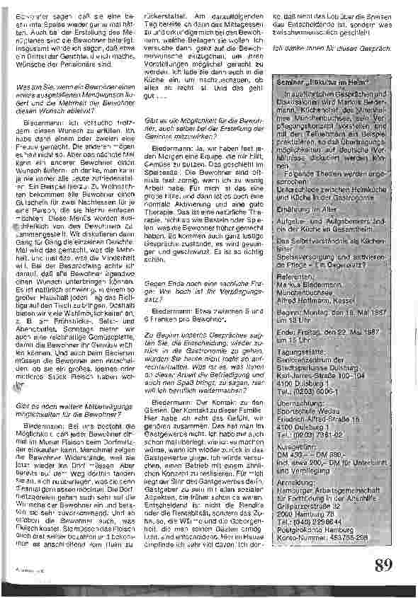 Vorschauseite 5: Eß-Kultur im Heim