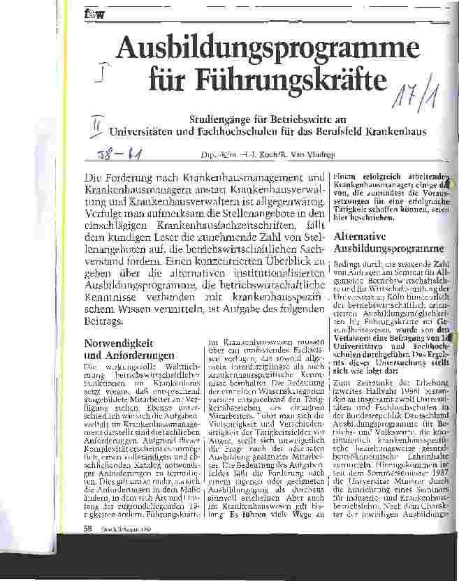 Vorschauseite 1: Ausbildungsprogramme für Führungskräfte Studiengänge für Betriebswirtschaft