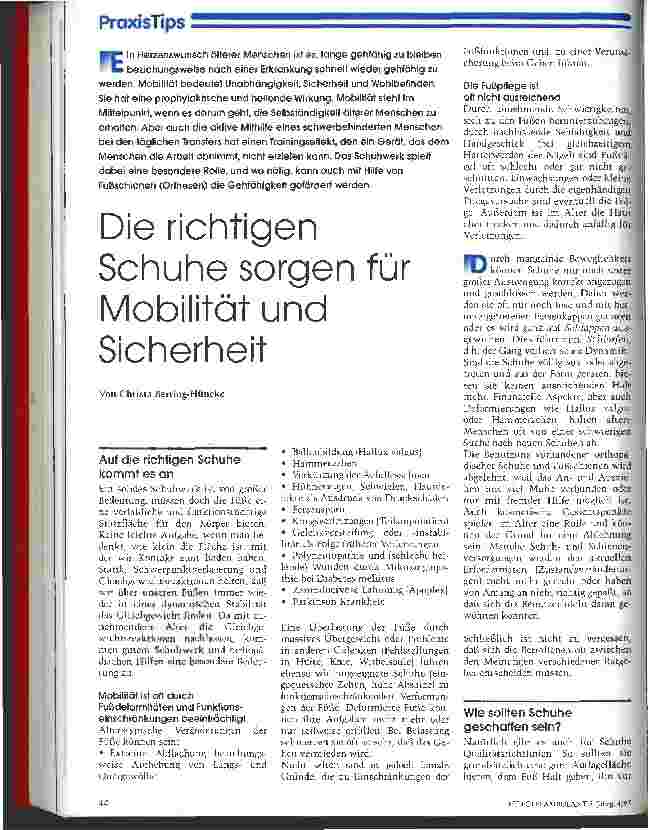 Vorschauseite 1: Die richtigen Schuhe sorgen für Mobilität und Sicherheit