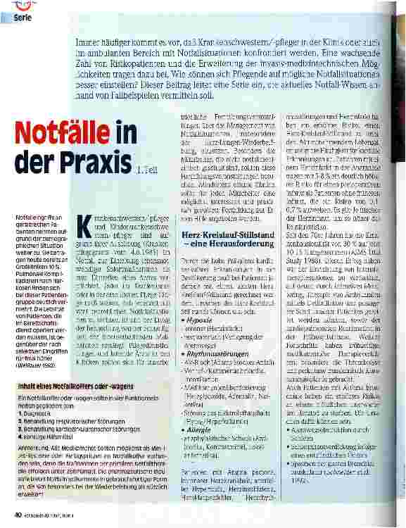 Vorschauseite 1: Noftälle in der Praxis 1. Teil