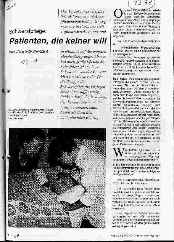 Vorschauseite 1: Schwerstpflege: Patienten, die keiner will