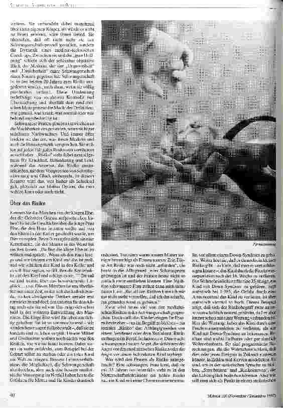 Vorschauseite 3: Zwischen guter Hoffnung und der Angst vor dem Risiko Vom modernen Umgang mit Schwangerschaft