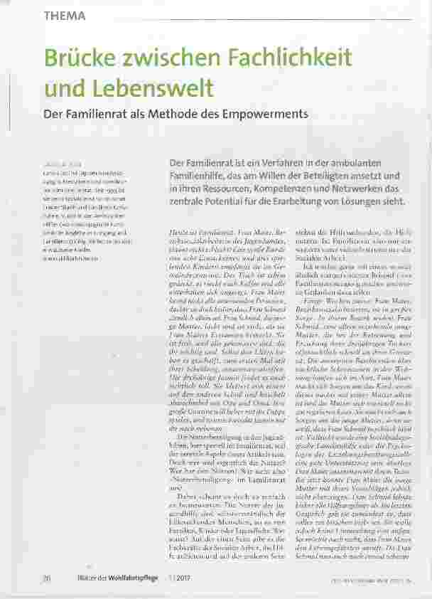 Vorschauseite 1: Brücke zwischen Fachlichkeit und Lebenswelt