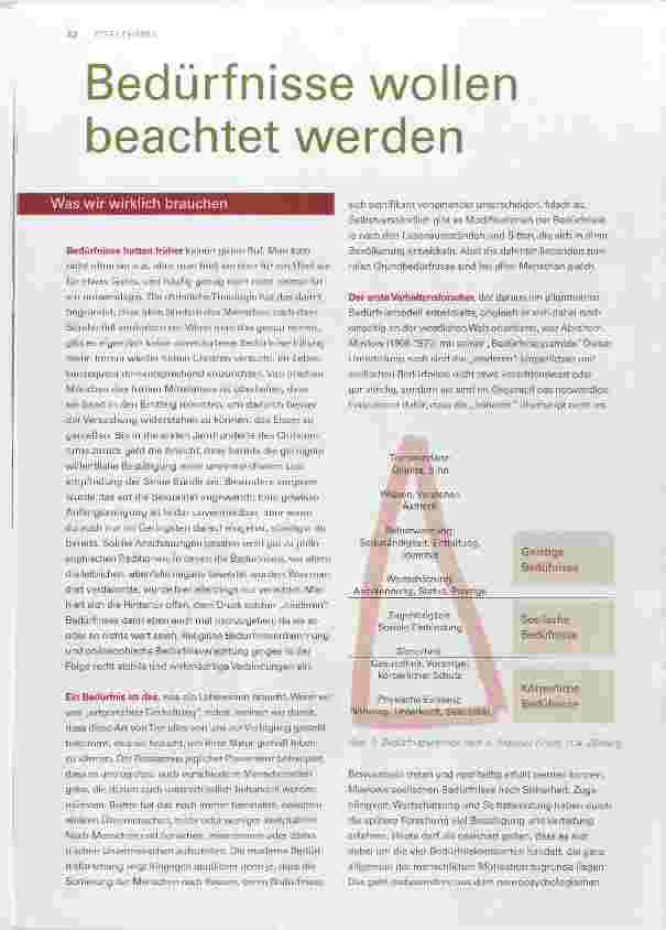 Vorschauseite 1: Bedürfnisse wollen beachtet werden