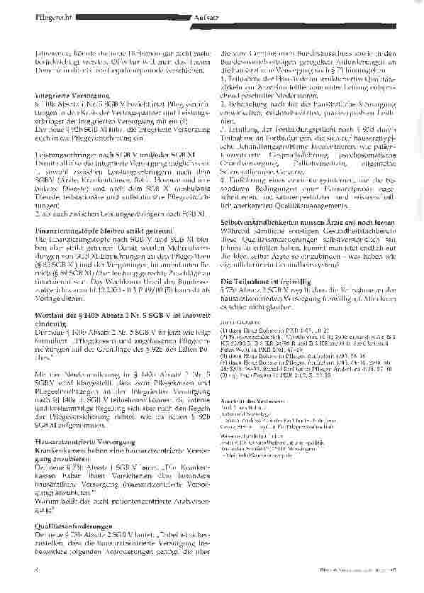 Vorschauseite 6: Die Auswirkungen der Gesundheitsreform aufPflegeeinrichtungen