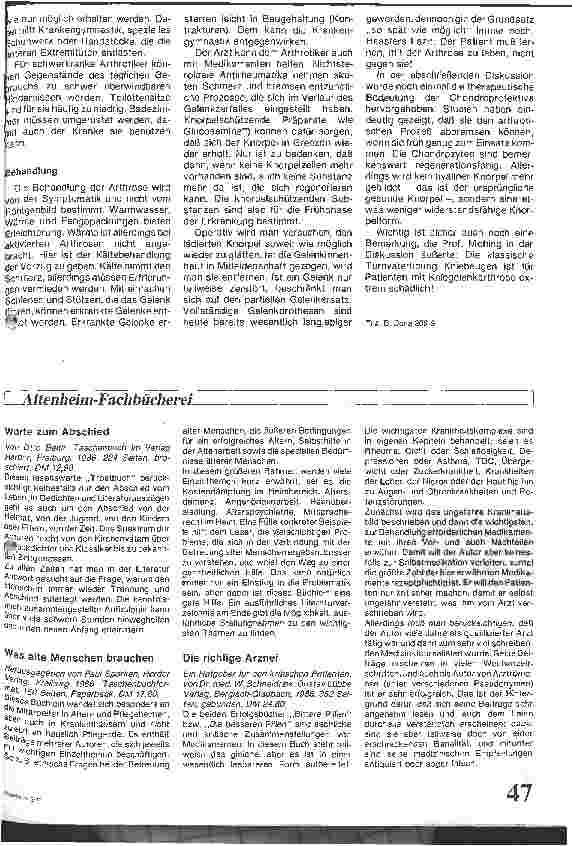 Vorschauseite 3: Arthrosen/Verlauf u. Therapie/1. Interdisziplinäres Arthroseforum, München, 19. 06. 86 der Opfermann Arzneimittel GmbH, Bergisch-Gladbach