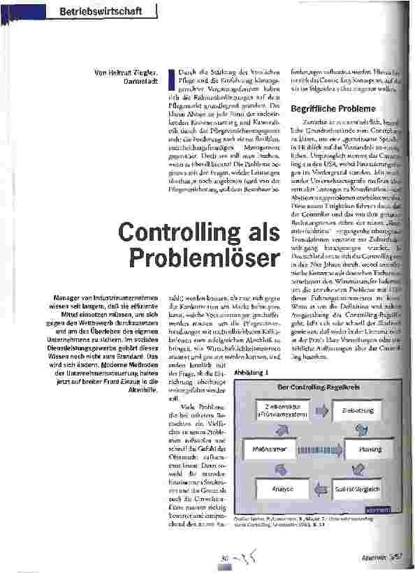 Vorschauseite 1: Controlling als Problemlöser