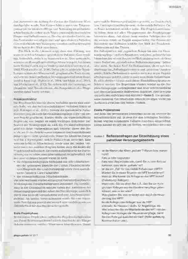 Vorschauseite 2: Das Miteinander von Hauskrankenpflege und spezialisierter Pailiative Care