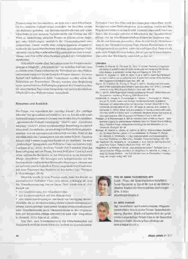 Vorschauseite 3: Das Miteinander von Hauskrankenpflege und spezialisierter Pailiative Care