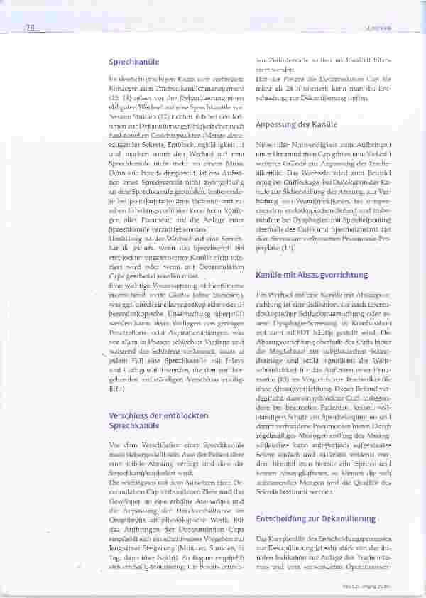 Vorschauseite 3: Dekanülierungsmanagement: Die stufenweise Entwöhnung von einer Trachealkanüle