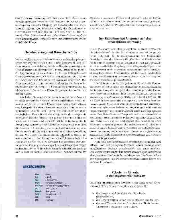 Vorschauseite 2: Menschenwürde kontra Roboter