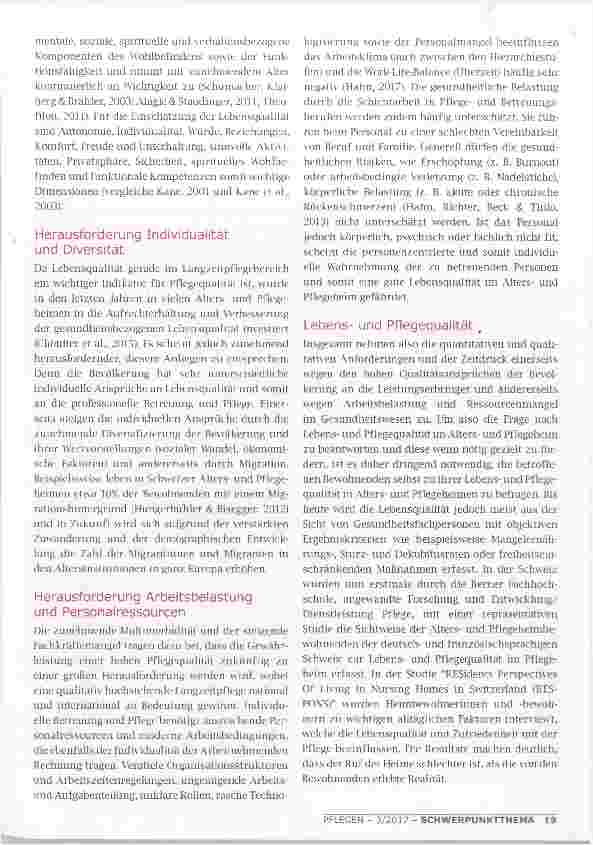 Vorschauseite 2: GUTE LEBENS-UND PFLEGEQUALITÄT IN DER LANGZEITPFLEGE