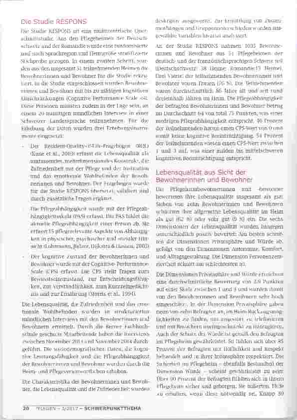 Vorschauseite 3: GUTE LEBENS-UND PFLEGEQUALITÄT IN DER LANGZEITPFLEGE