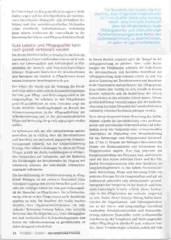 Vorschauseite 5: GUTE LEBENS-UND PFLEGEQUALITÄT IN DER LANGZEITPFLEGE