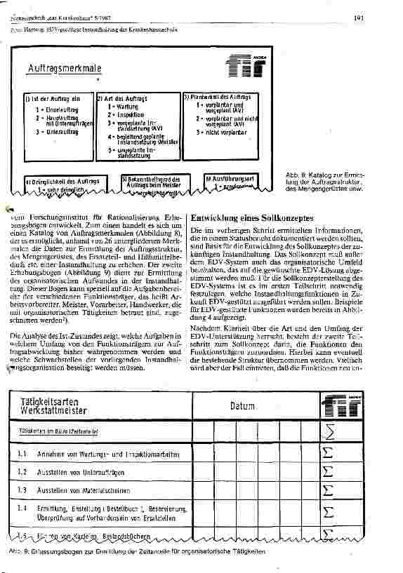 Vorschauseite 2: EDV - gestützte Instandhaltung der Krankenhaustechnik Teil II