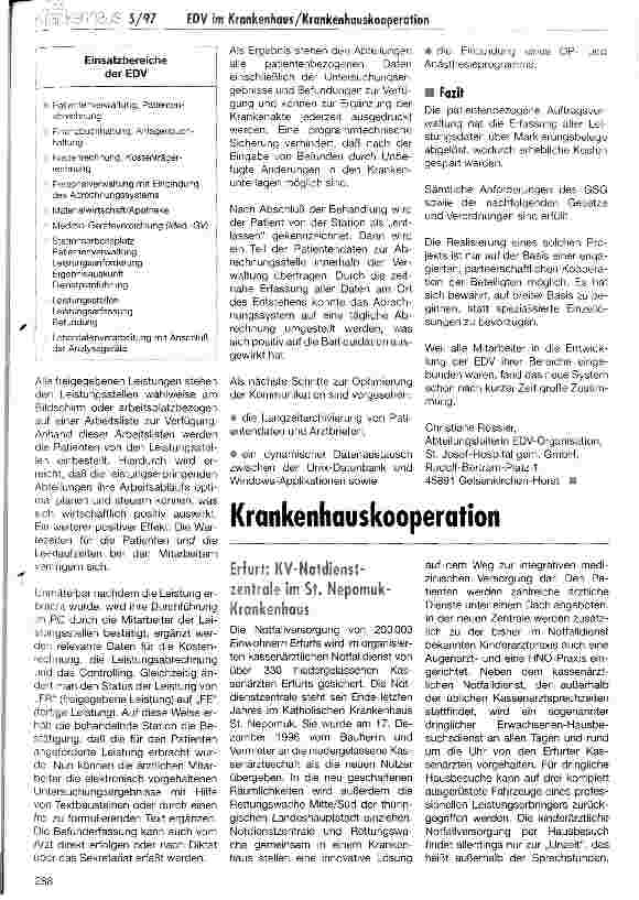 Vorschauseite 4: EDV im Krankenhaus Digitalisierung hilft Informationskosten im Krankenhaus einzusparen