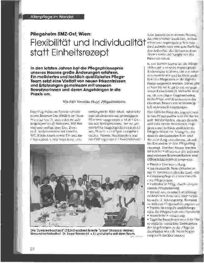 Vorschauseite 1: Pflegeheim SMZ-Ost, Wien: Flexibilität und Individualität statt Einheitsrezept