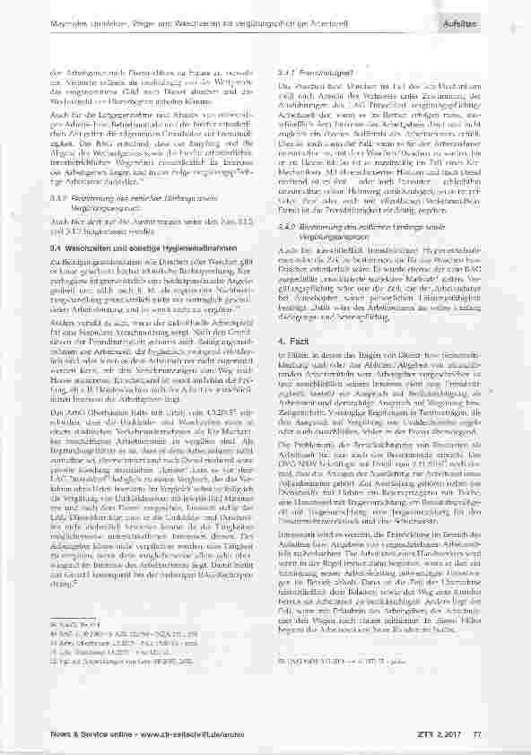 Vorschauseite 6: Umkleide-, Wegeund Waschzeiten als vergütungspflichtige Arbeitszeit