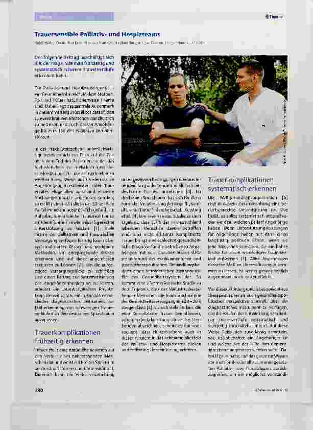 Vorschauseite 1: Trauersensible Palliativund Hospizteams