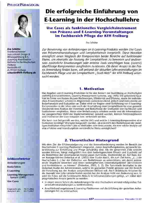 Vorschauseite 1: Die erfolgreiche Einführung von E-Learning in der Hochschullehre
