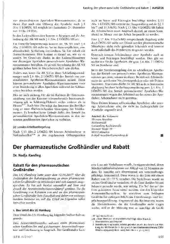 Vorschauseite 1: Der pharmazeutische Großhändler und Rabatt
