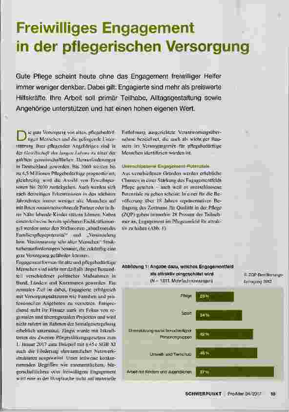Vorschauseite 1: Freiwilliges Engagement in der pflegerischen Versorgung